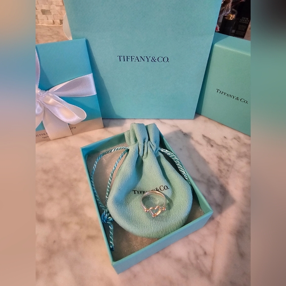 Tiffany & Co. Elsa Peretti Spain Open Heart Ring Sz-5 Sterling Silver 925 - Picture 9 of 16